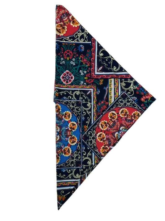 Pañoleta azul floral